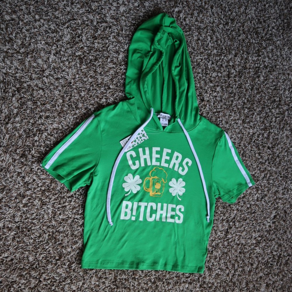 Urban Heritage Green Women Cropped Shirt Size M